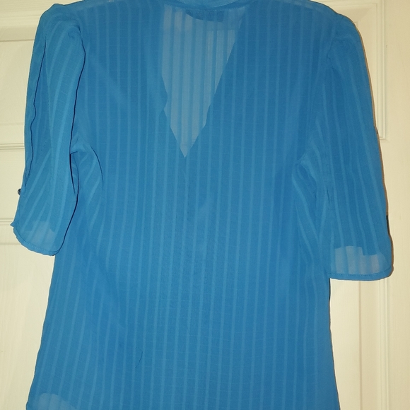 Steven Barry Blue sheer blouse - Picture 6 of 7